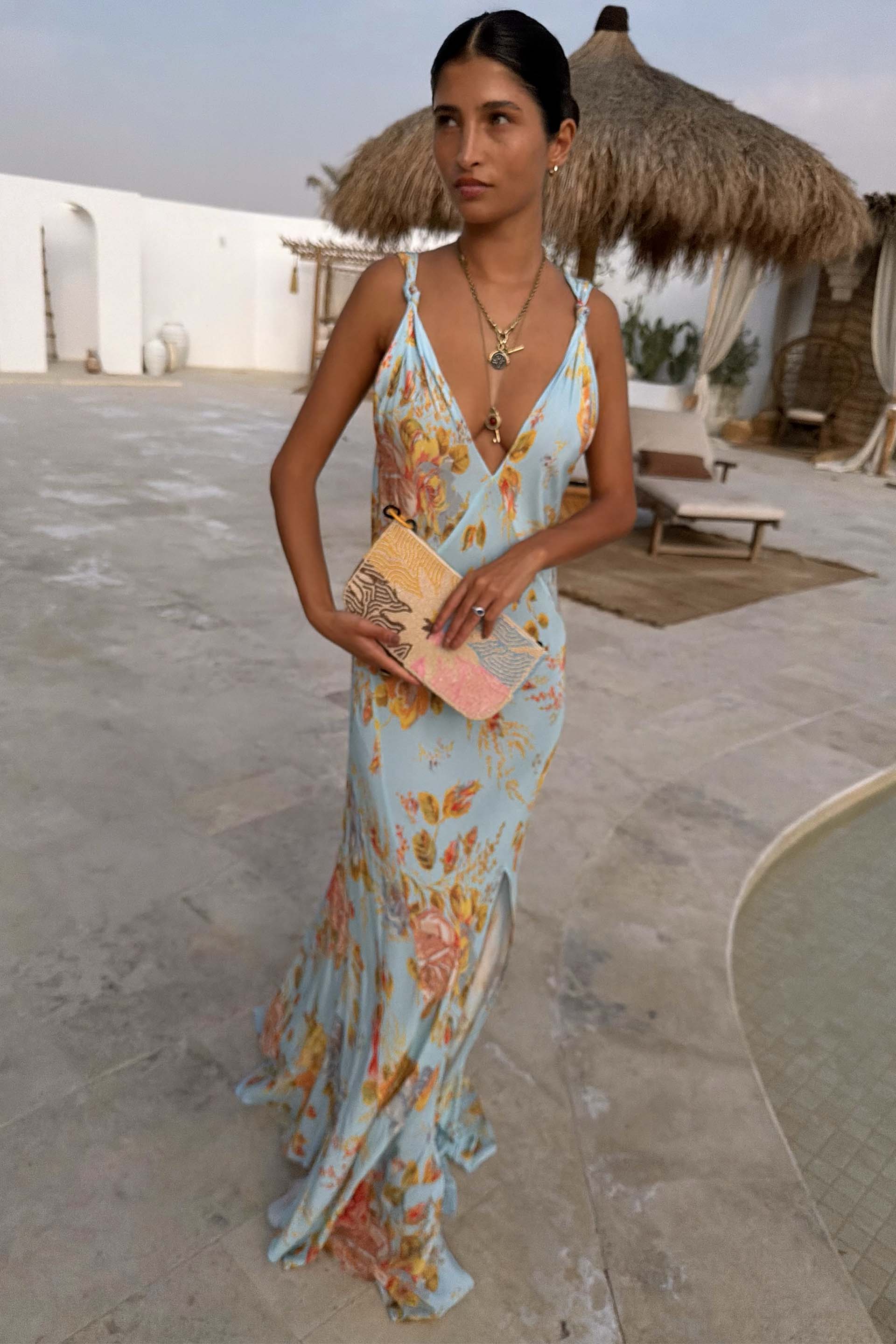 Sky Blue Floral Sofia Dress