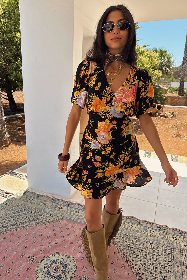 Black Sofia Mini Tea Dress