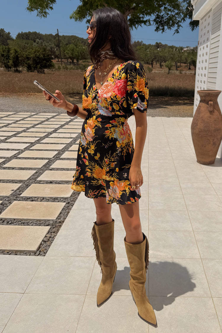 Black Sofia Mini Tea Dress