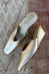 Gold Wedge Mule