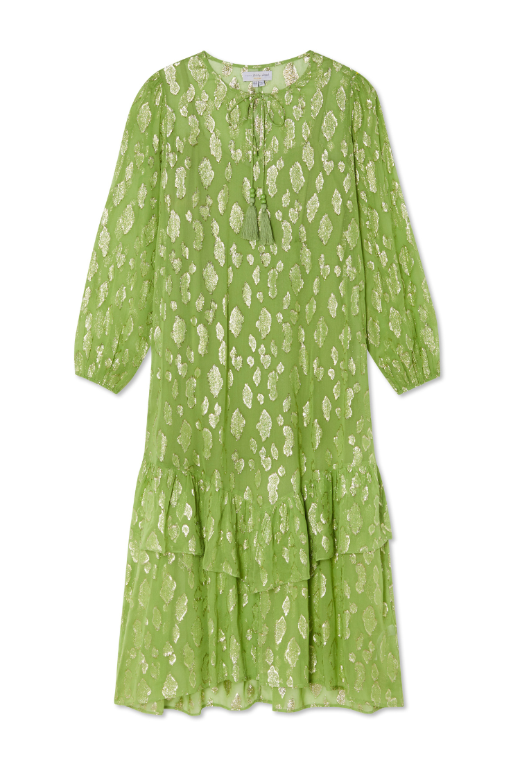 Green Jacquard Harmony Dress Petite
