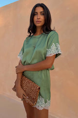 Green Lace Mini Dress