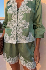 Green Lace Maeva Shorts