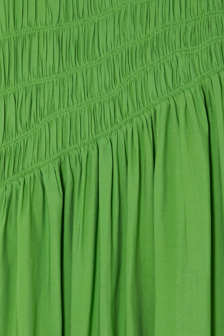 Green Shirred Nara Dress