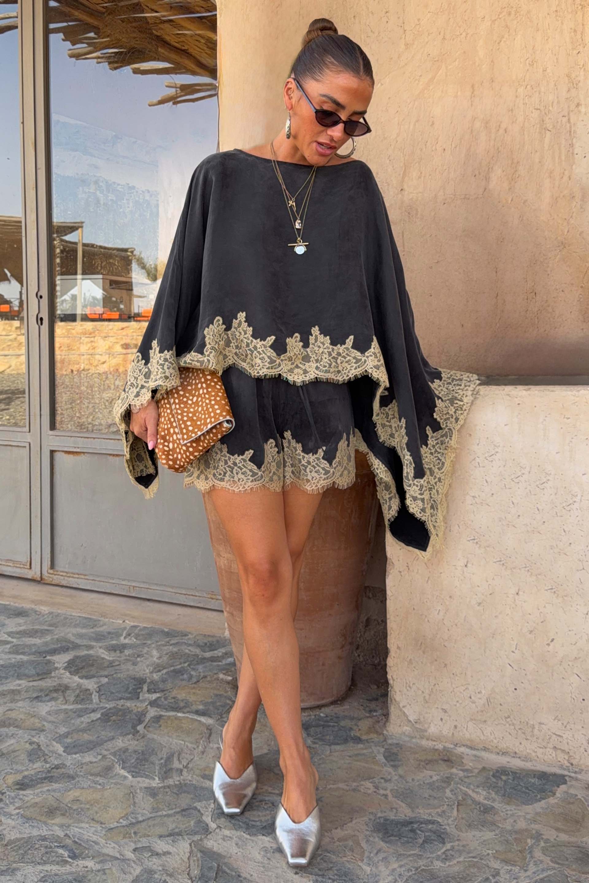 Grey Lace Ellie Shorts