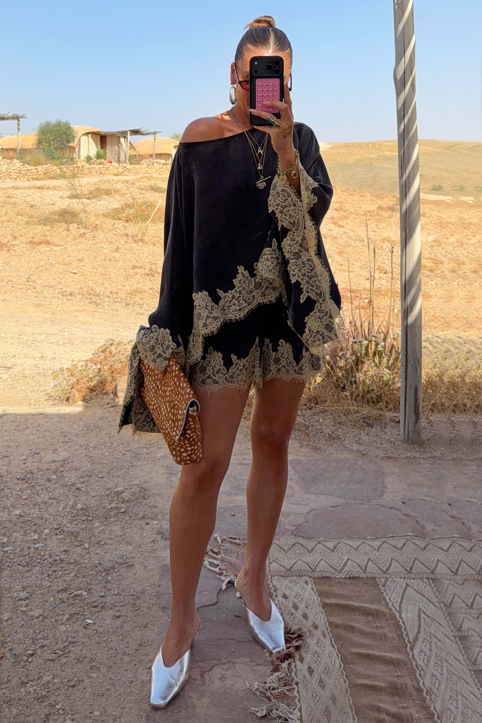 Grey Lace Ellie Shorts