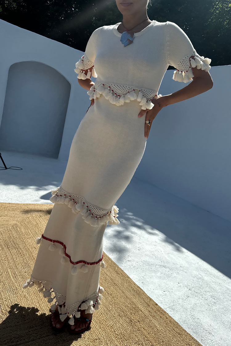 Ivory and Red Harper Dress