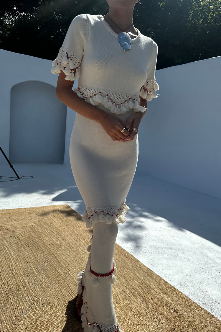 Ivory and Red Harper Dress