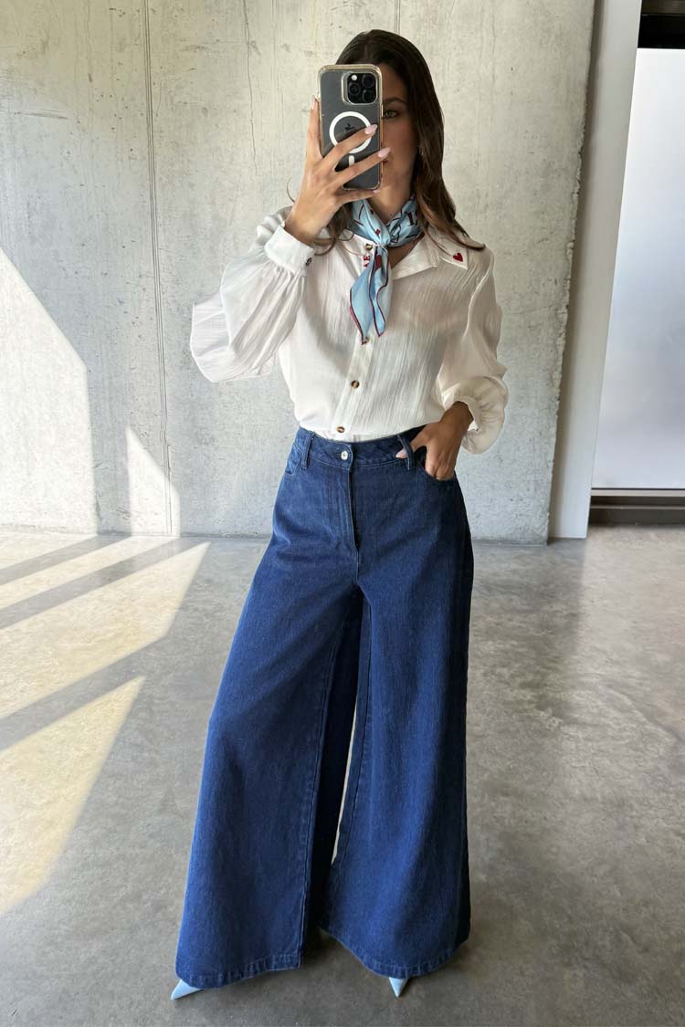 Blue Denim Pallazzo Jan Jean