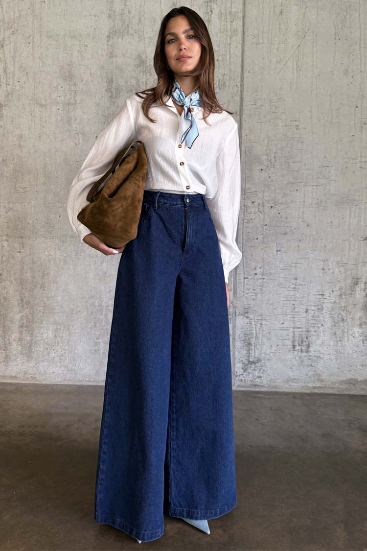 Blue Denim Pallazzo Jan Jean
