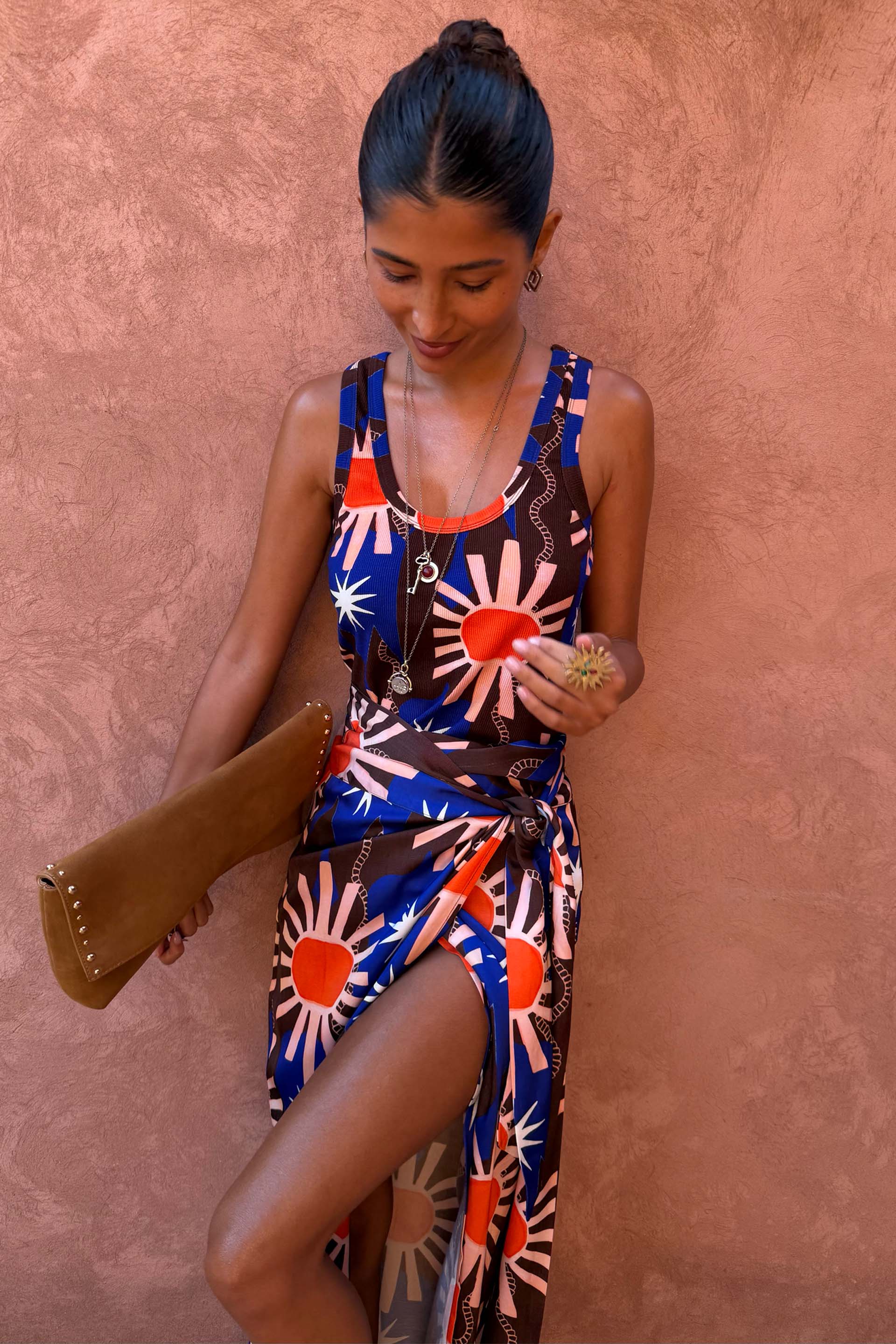 Chocolate and Blue Sun Jaspre Skirt