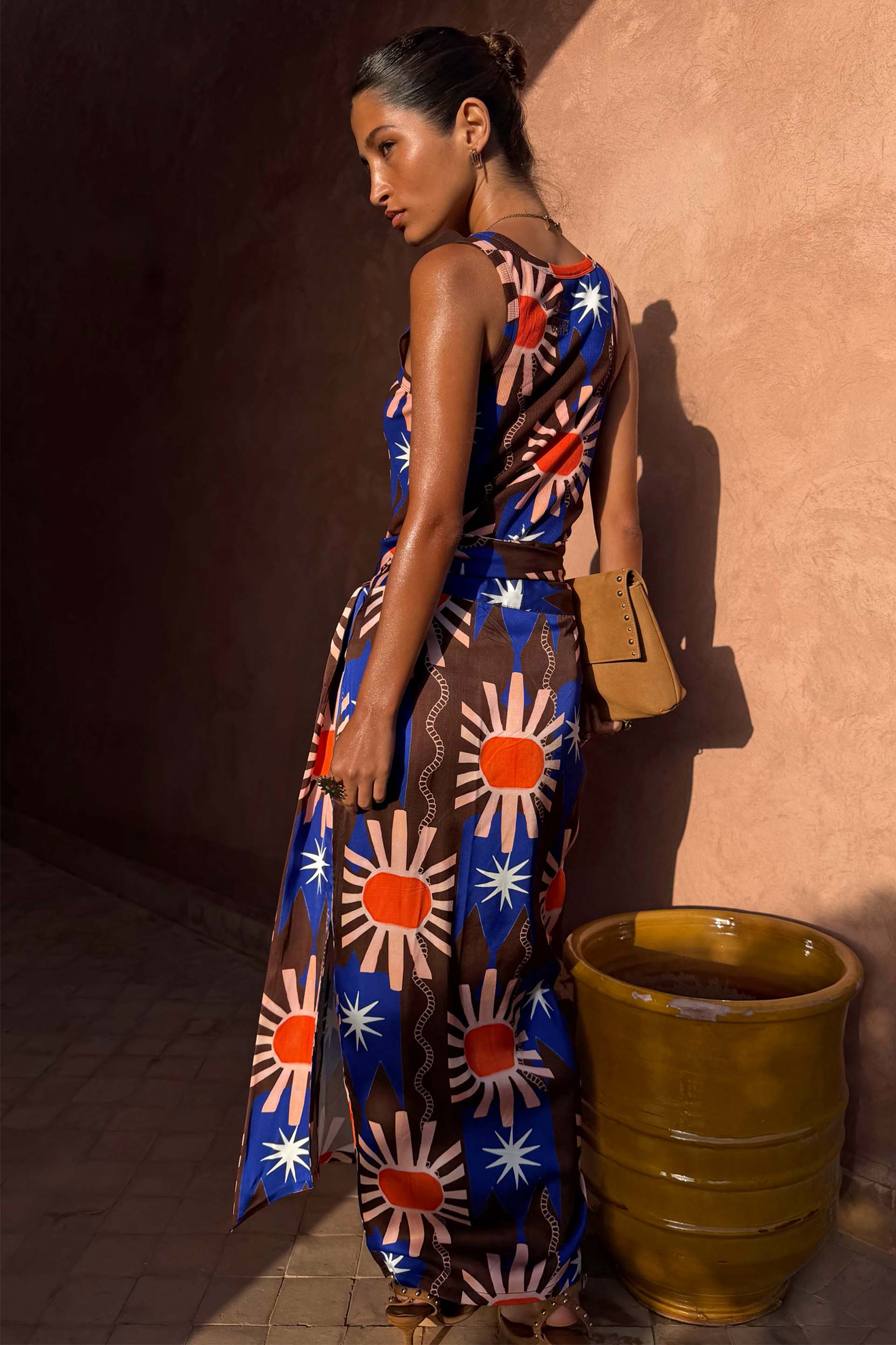 Chocolate and Blue Sun Jaspre Skirt