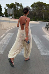 Cream Lace Balloon Jumpsuit