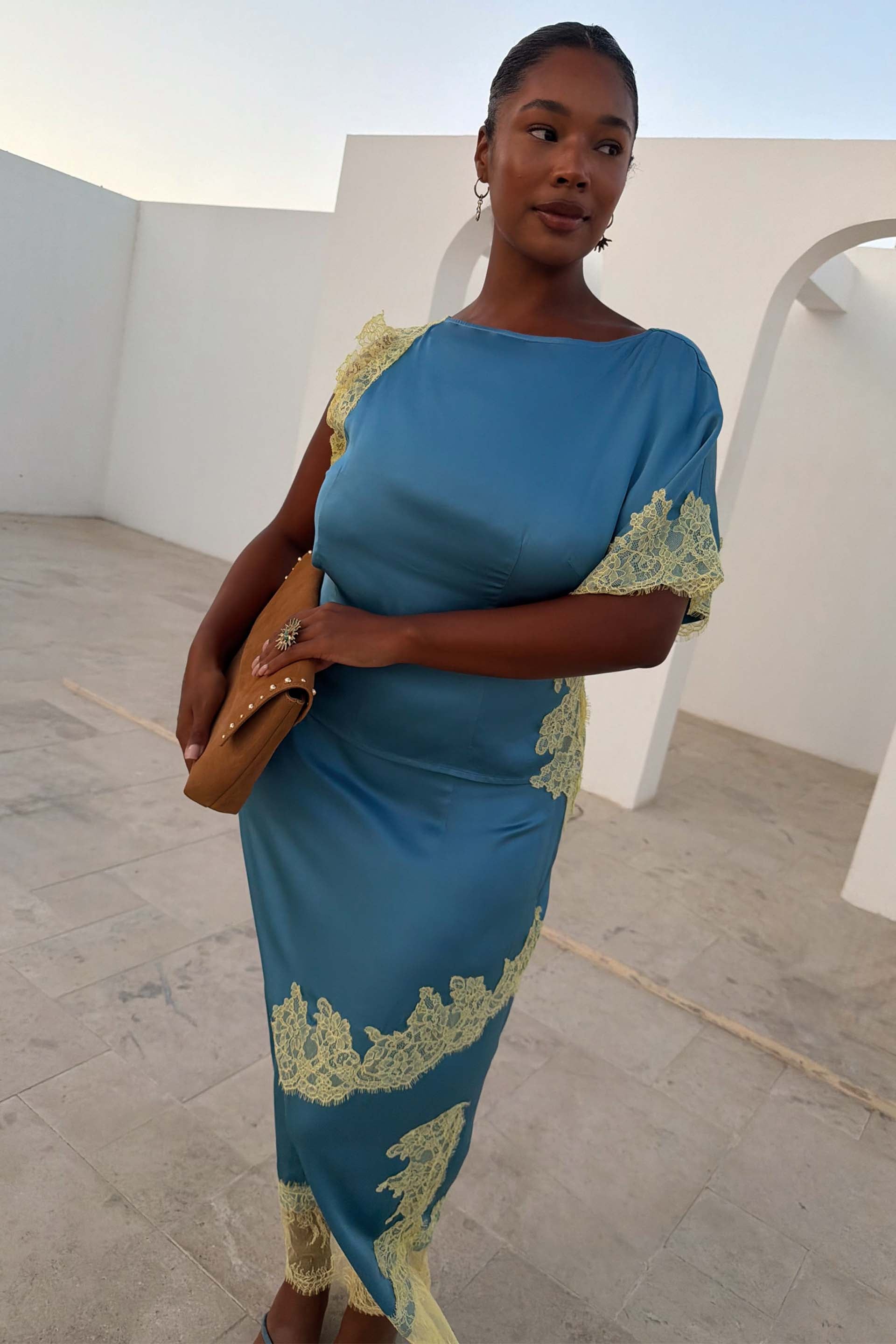 Blue and Lemon Kira Top