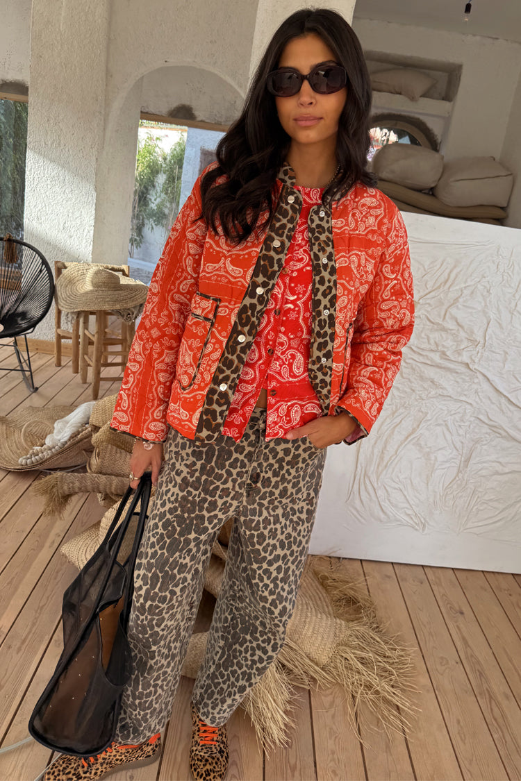 Leopard Barrel Jeans