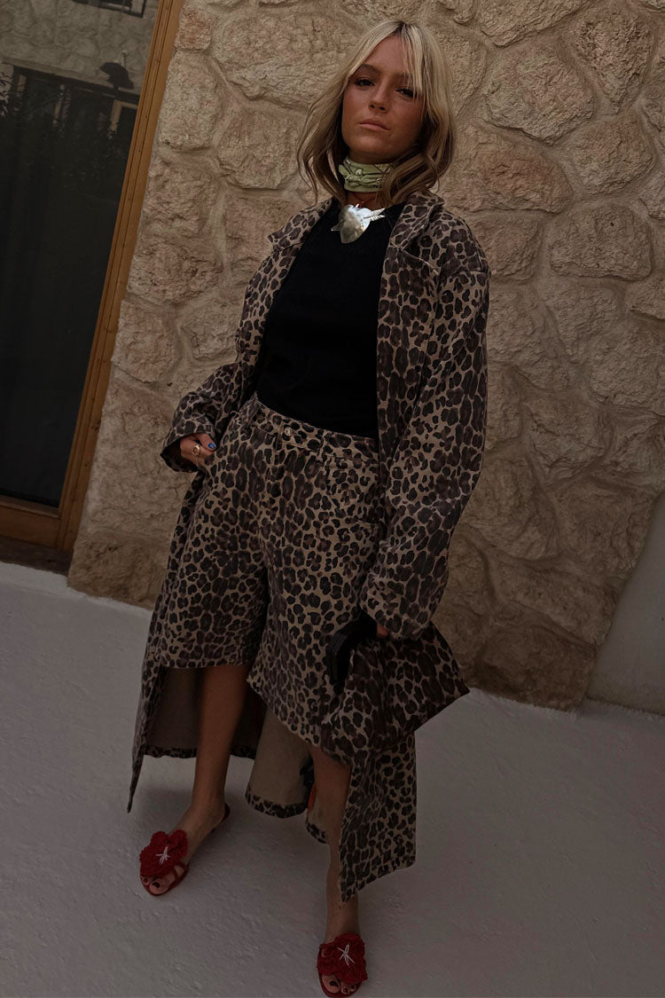 Lucia Leopard Denim 55 Coat Petite