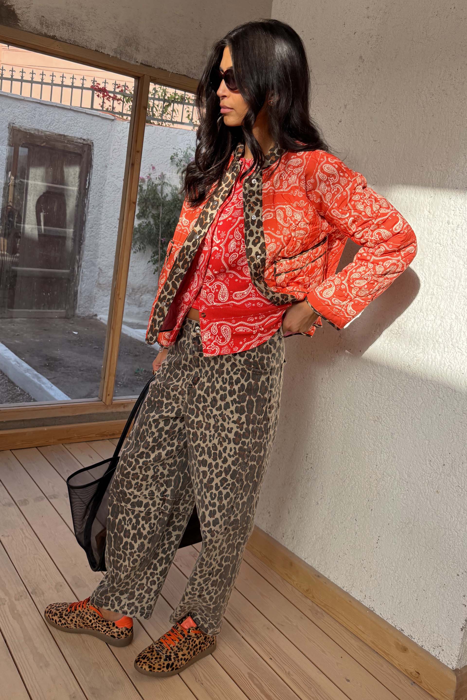 Leopard Barrel Jeans