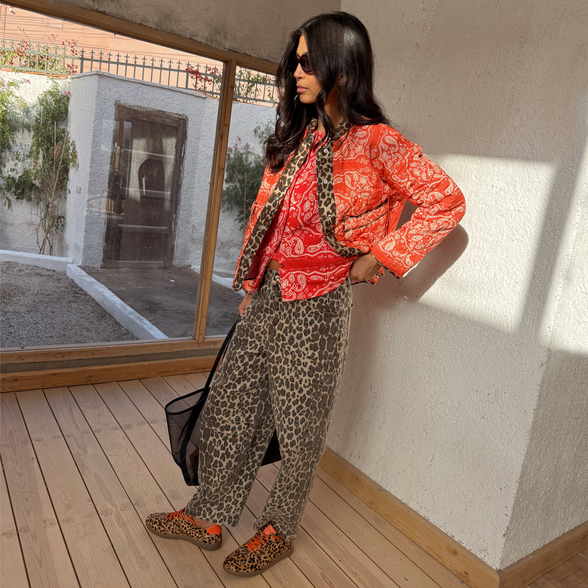 Leopard Barrel Jeans