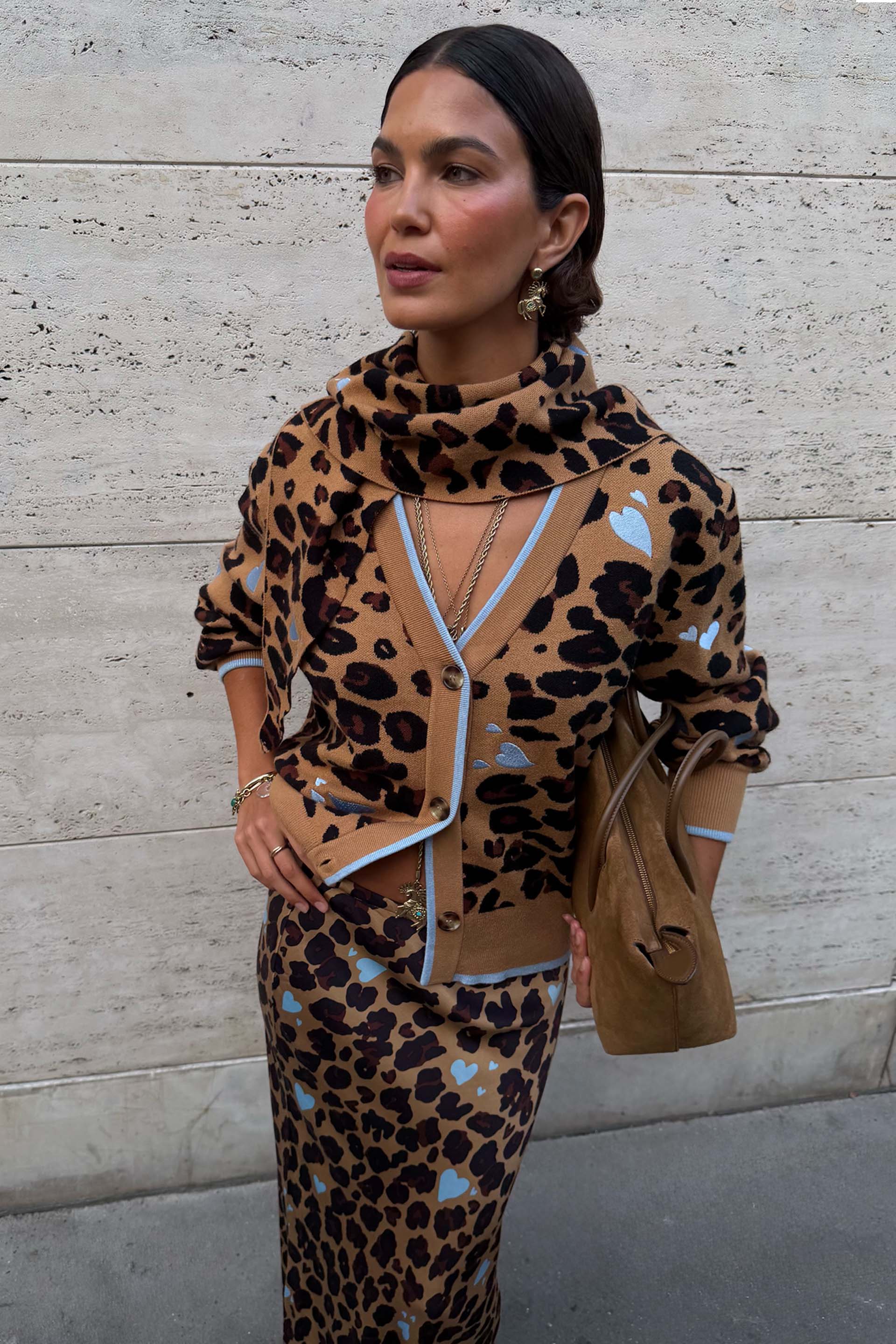 Heart Leopard Scarf