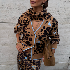 Heart Leopard Scarf