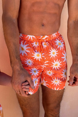 Men's Orange Sun Swim Shorts