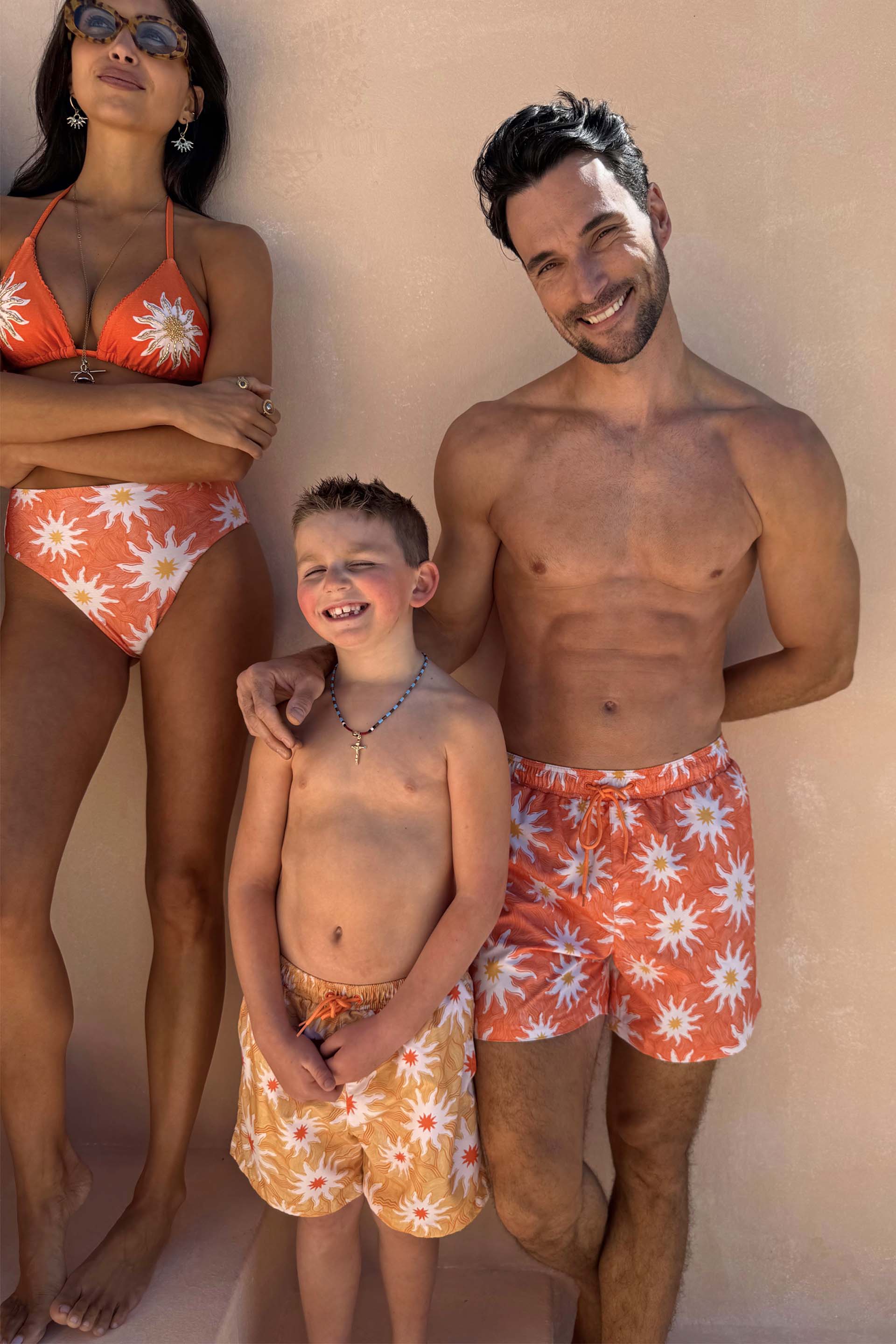 Men's Orange Sun Swim Shorts
