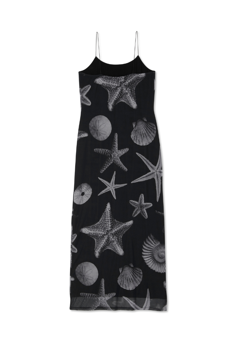 Black Seashell Mesh Cami Dress