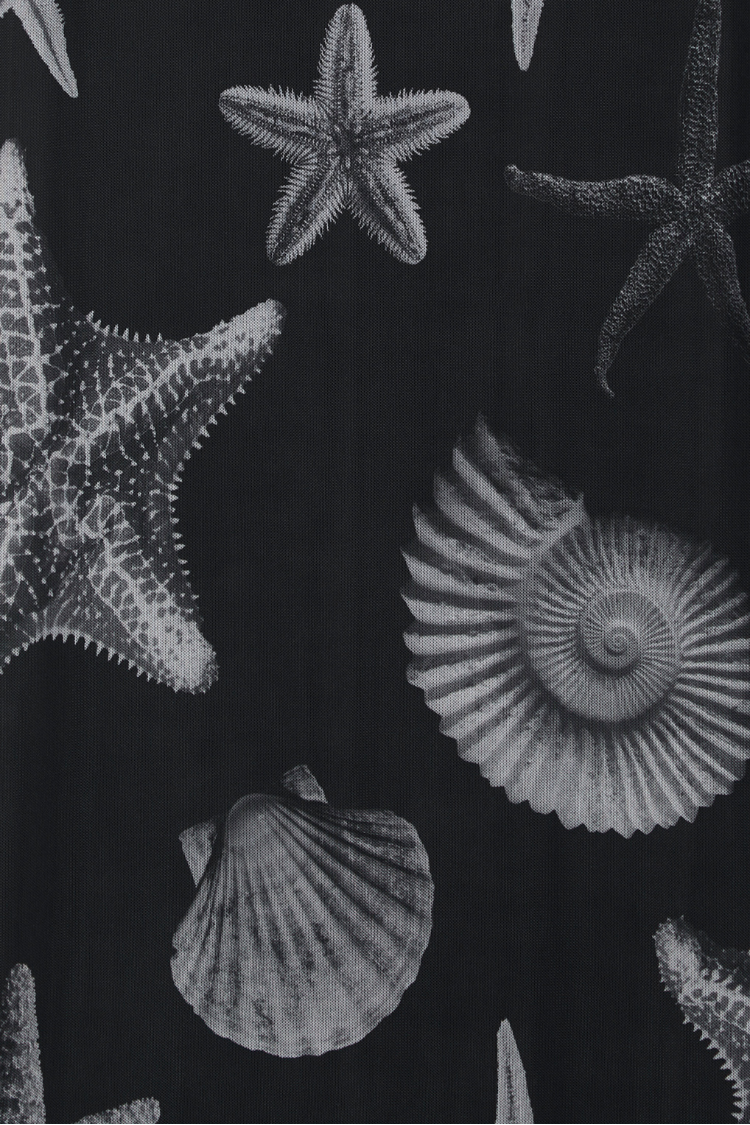 Black Seashell Mesh Cami Dress