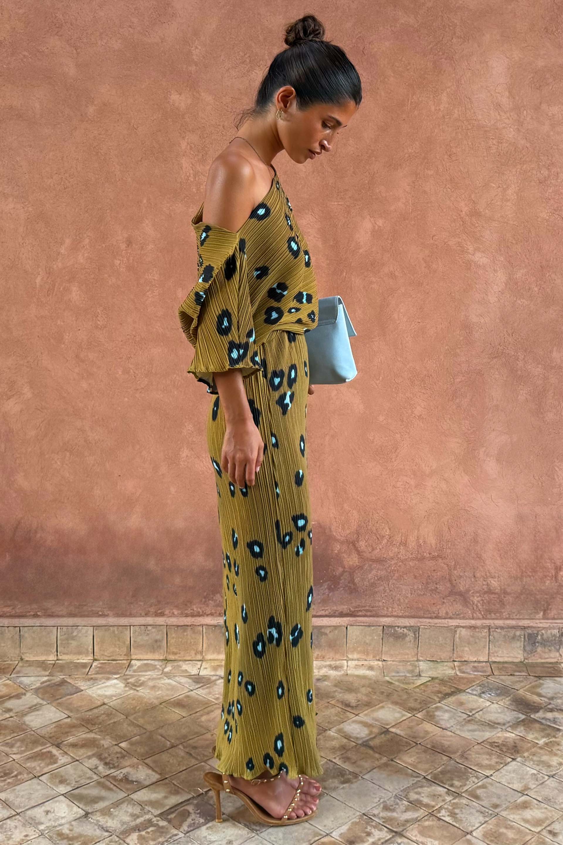 Olive Blurred Leopard Tilly Dress