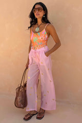 Pink Elissa Trousers with Sun Foil