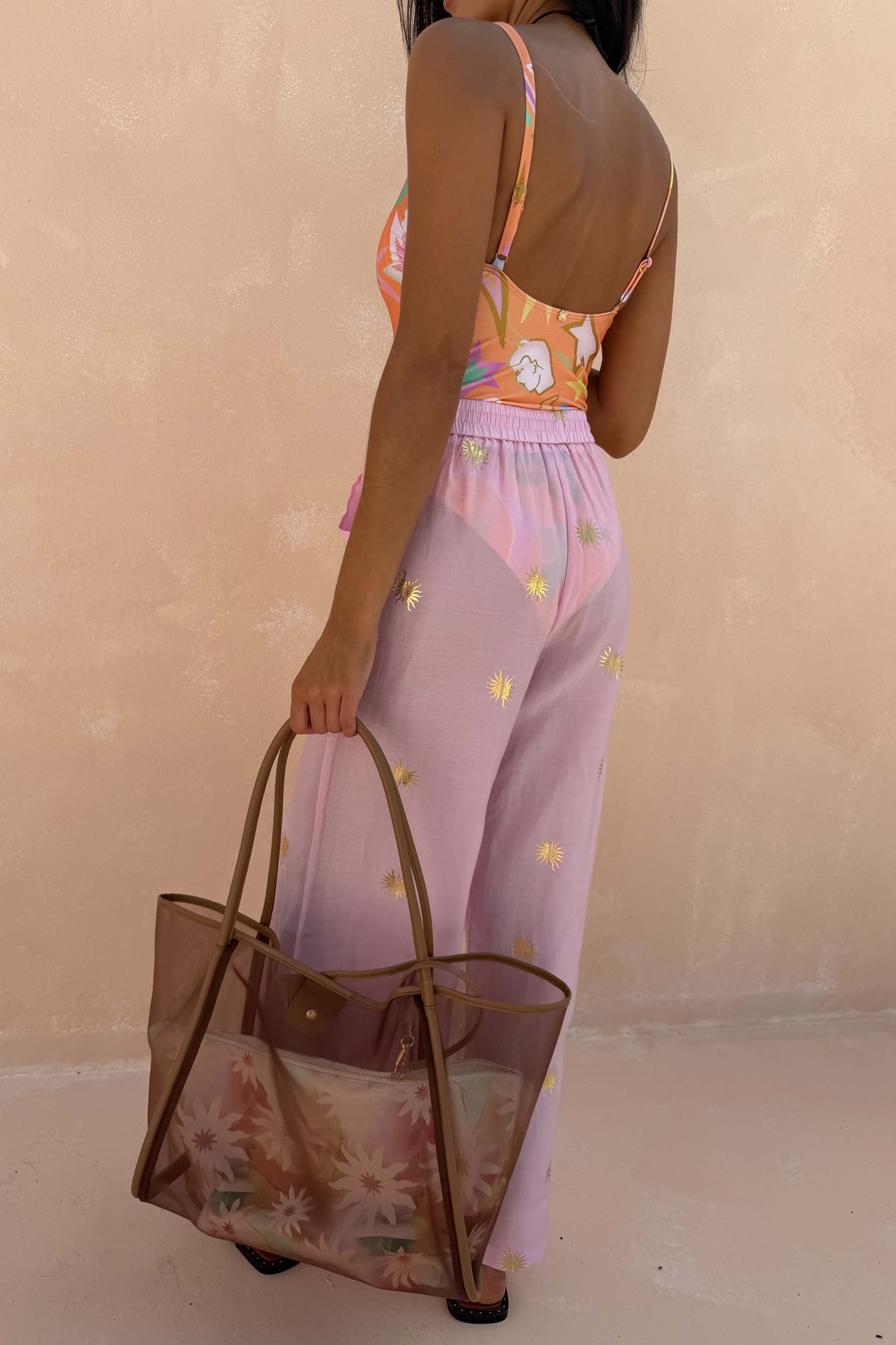 Pink Elissa Trousers with Sun Foil