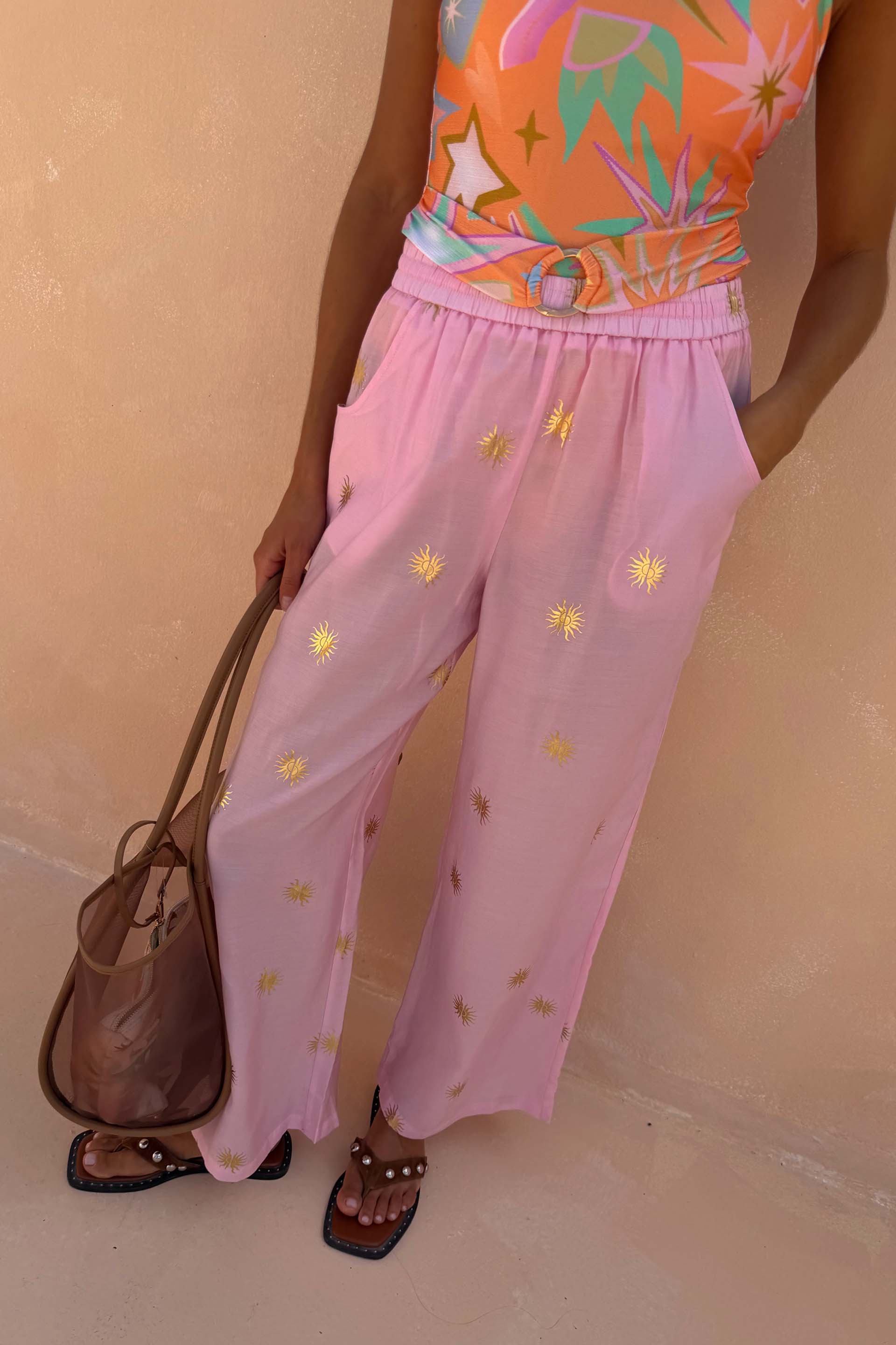 Pink Elissa Trousers with Sun Foil