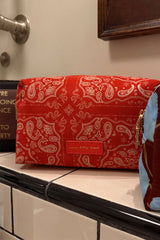Red Bandana Reversible Make Up Bag