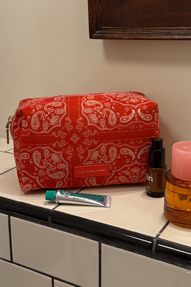 Red Bandana Reversible Make Up Bag