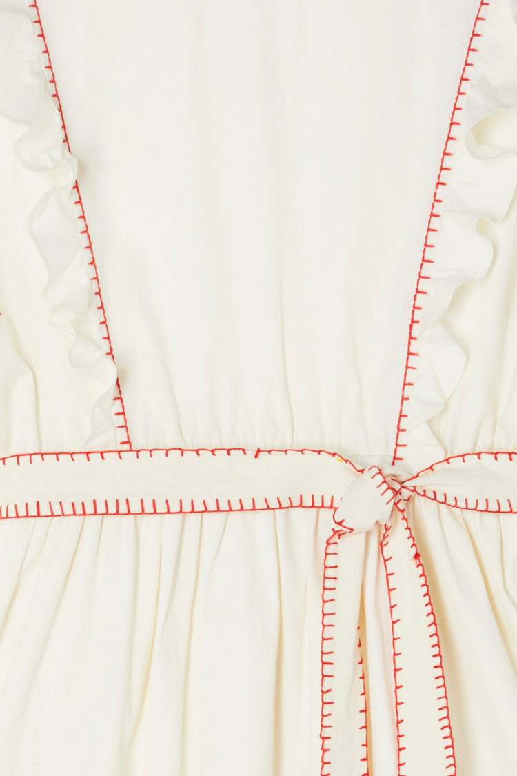 Cream And Red Pollenca Mini Dress