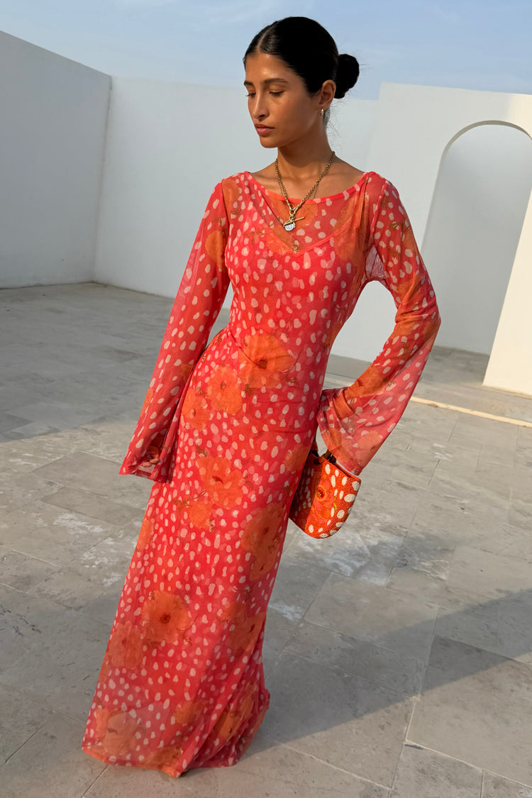 Coral Deer Poppy Aria Dress