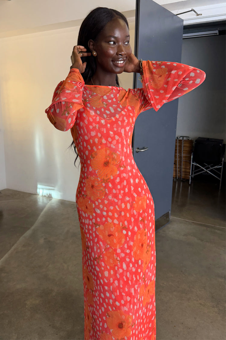 Coral Deer Poppy Aria Dress
