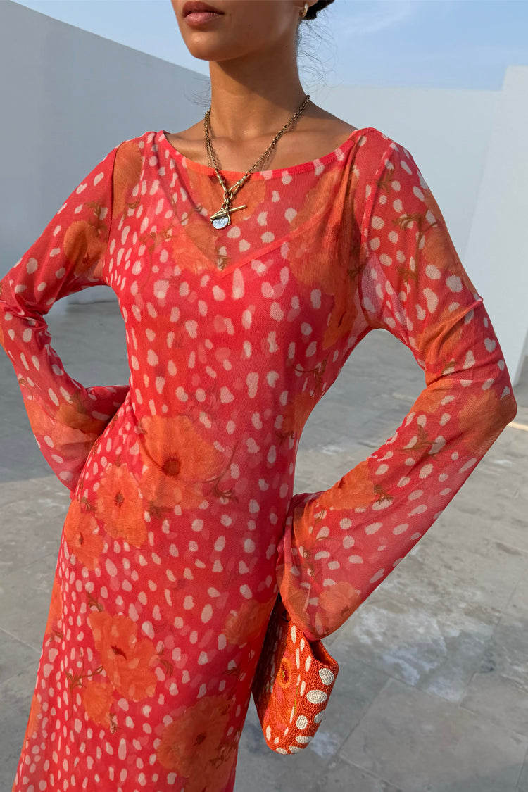 Coral Deer Poppy Aria Dress
