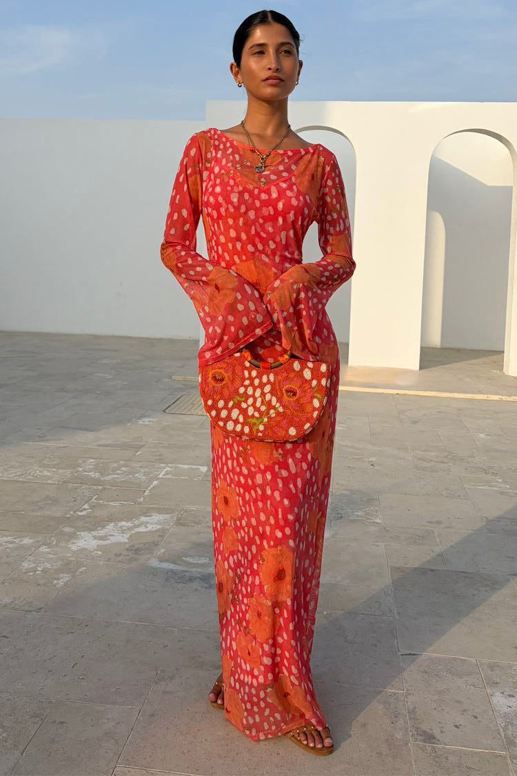 Coral Deer Poppy Aria Dress