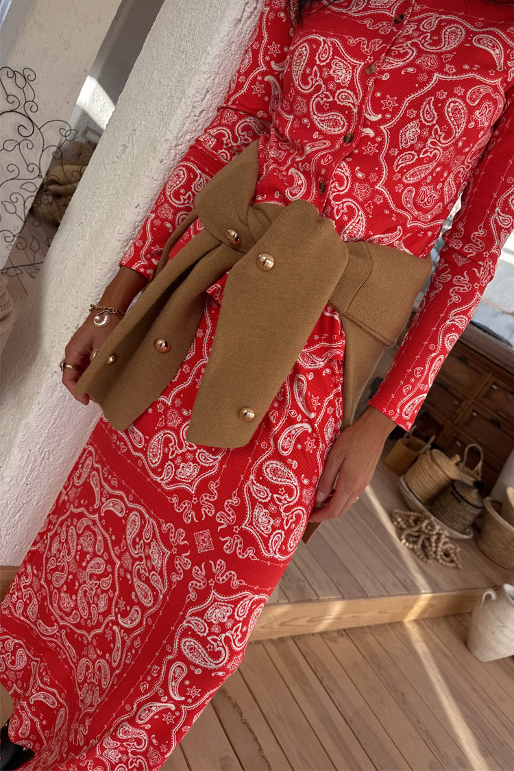 Red Bandana Rib Dorris Skirt