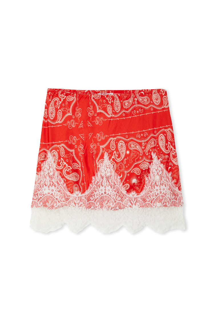 Red Bandana Lace Maeva Skirt