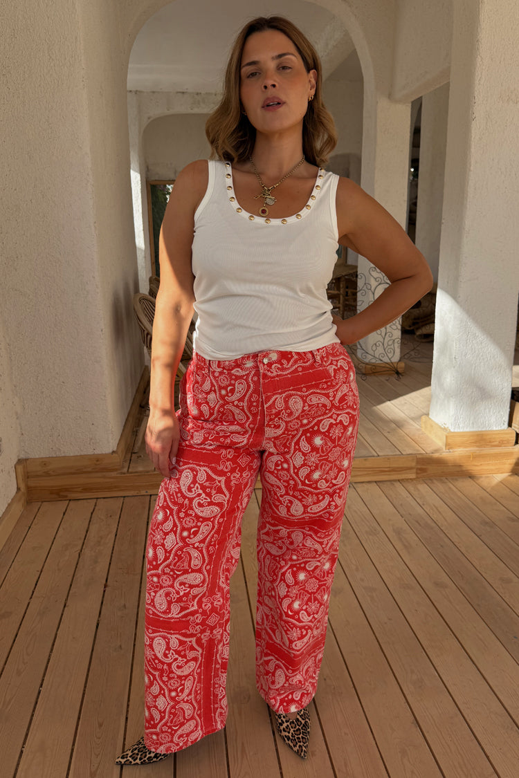 Red Bandana Jeans Petite