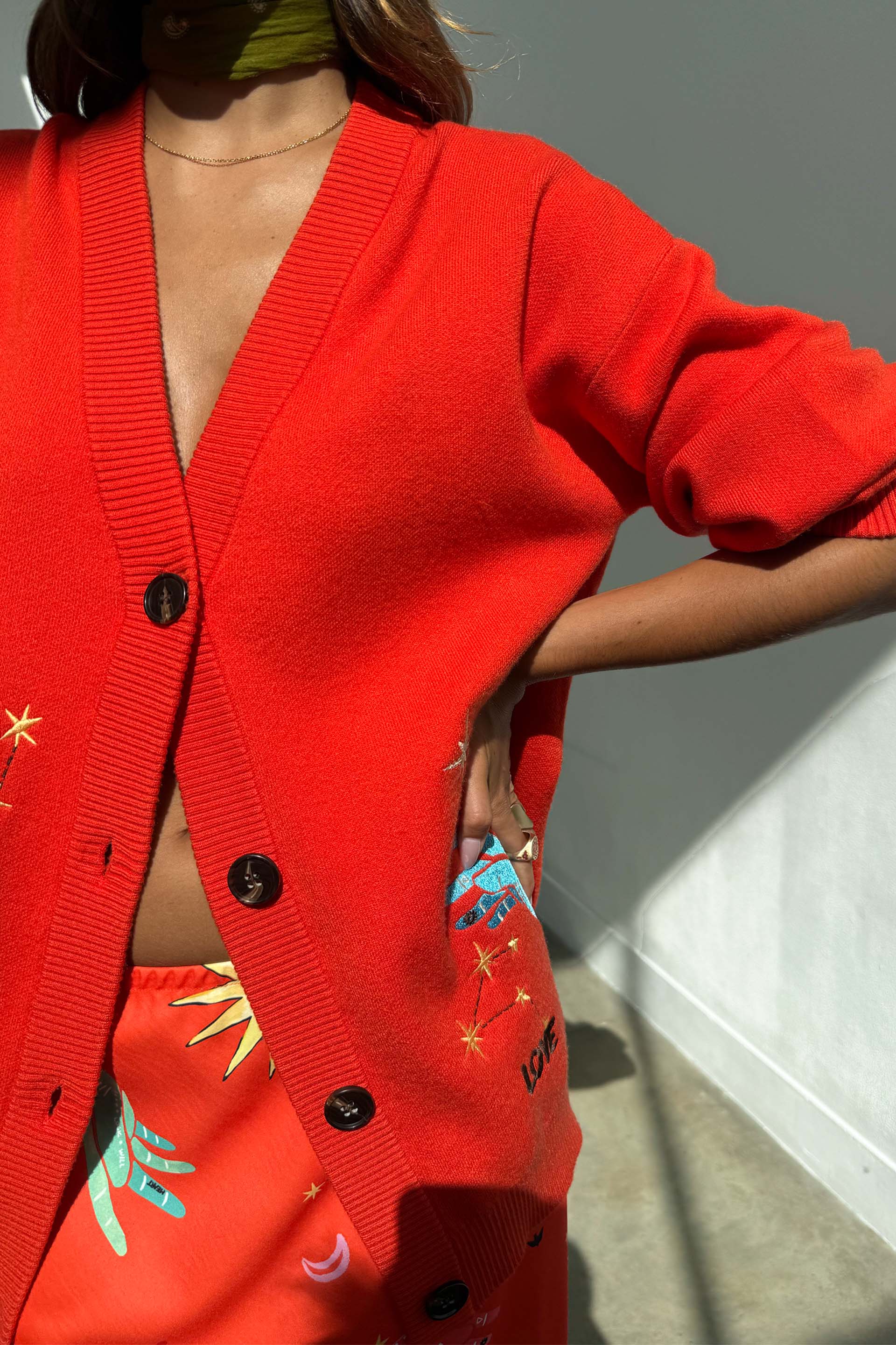Red Celestial Cardigan
