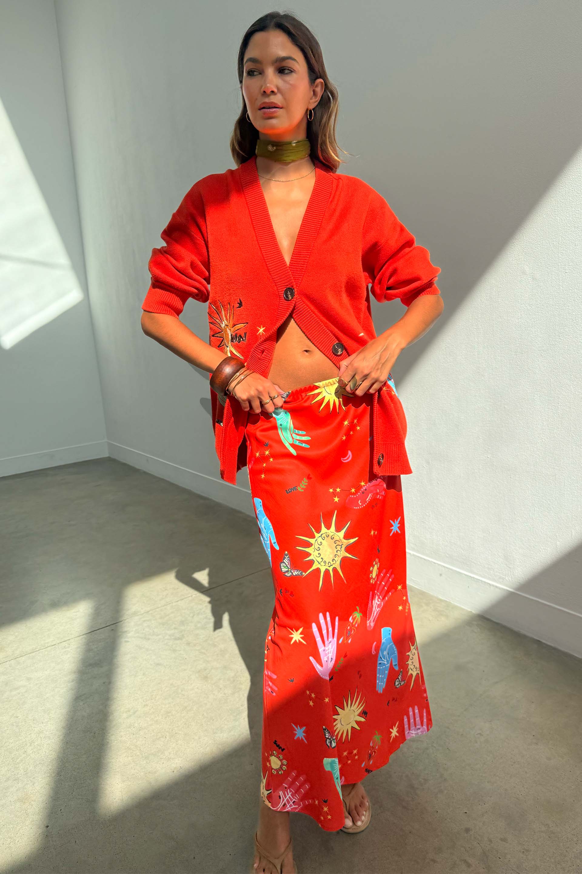 Red Celestial Cardigan