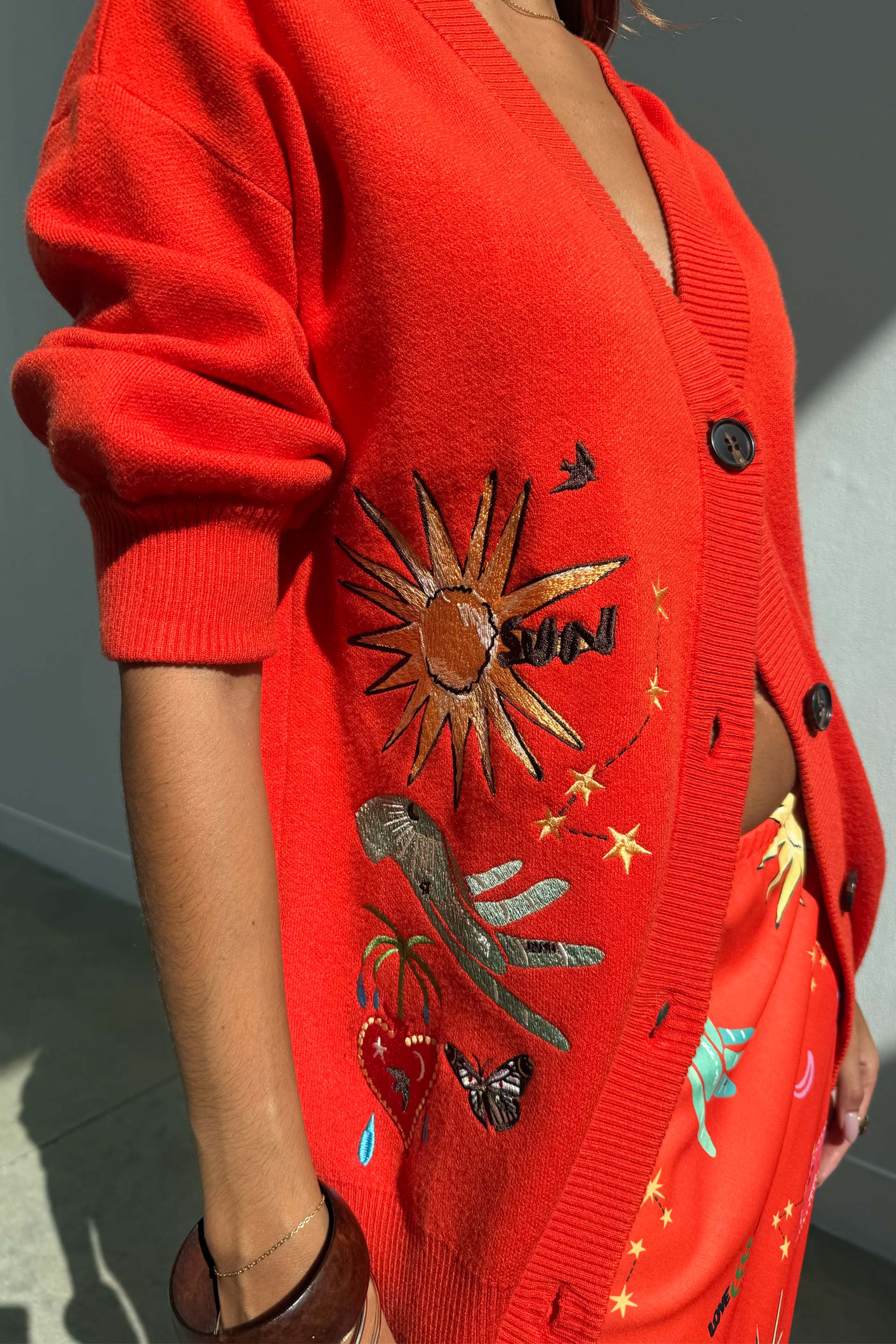 Red Celestial Cardigan