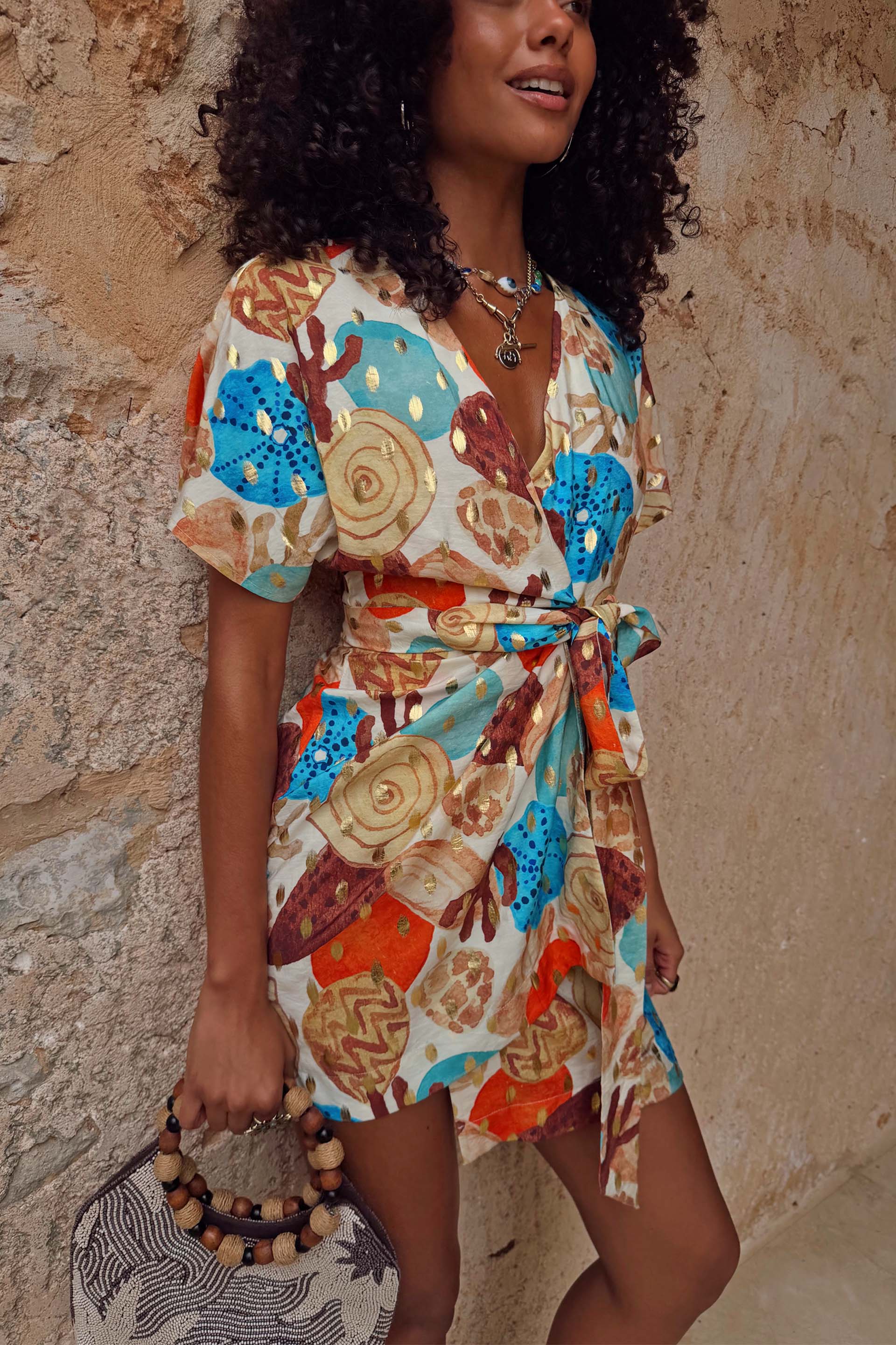 Shell Mini Wrap Dress Petite