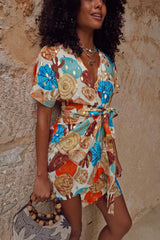 Shell Mini Wrap Dress