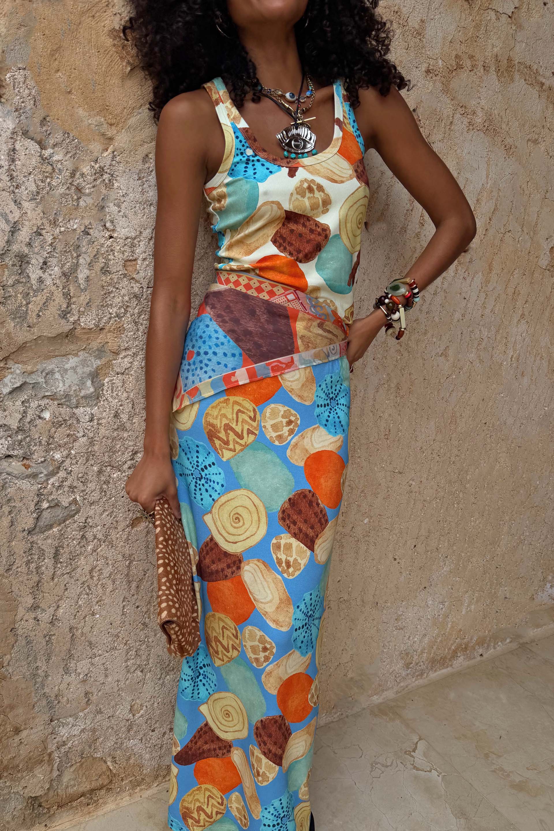 Shell Ribbed Skirt