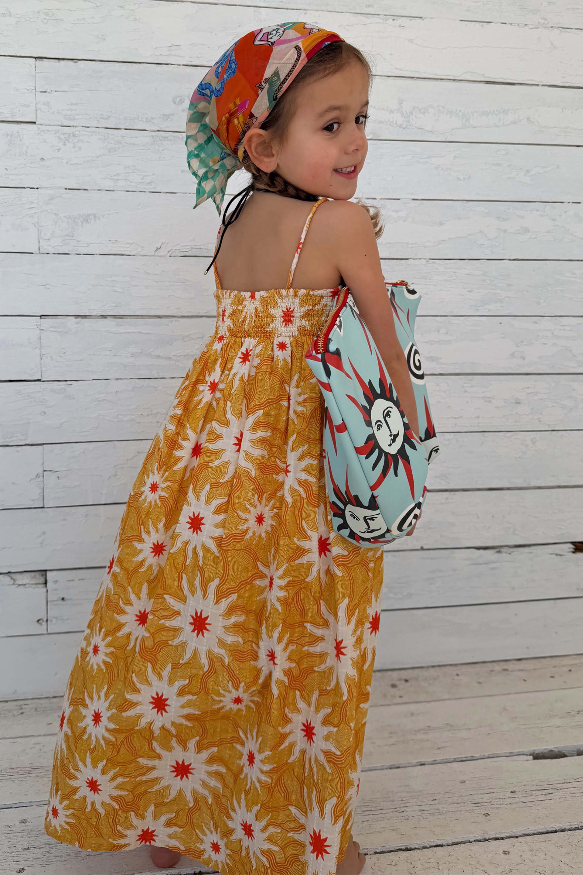 Girl's Yellow Cotton Sun Dress