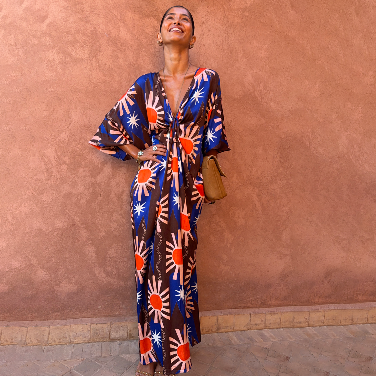 Chocolate and Blue Sun Toria Dress